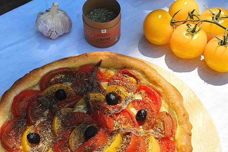 Tarte tomate moutarde et anchois