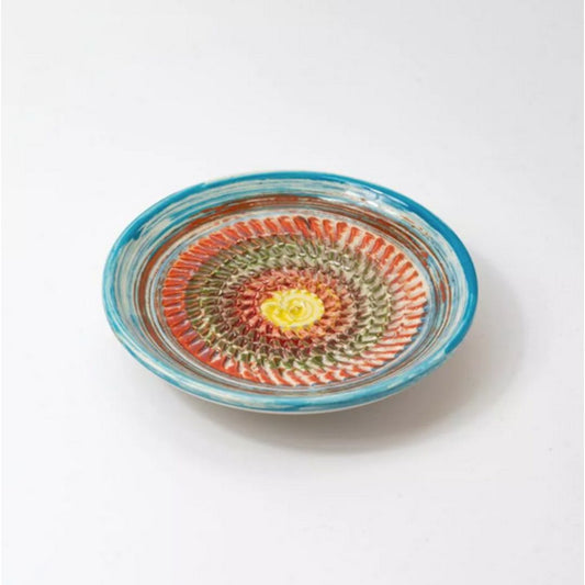 Assiette gratte ail en céramique multicolore