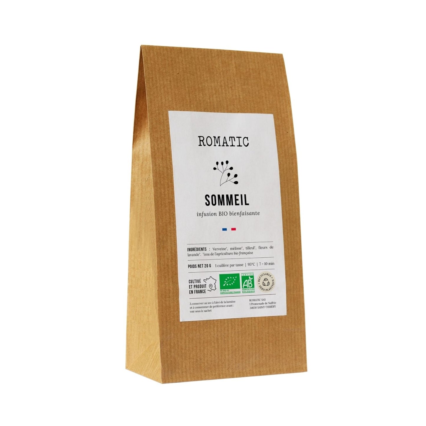 Infusion Sommeil bio – éco-recharge (sachet kraft)