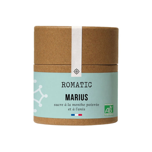 Marius – Sucre bio Menthe poivrée & Anis – boîte fermée
