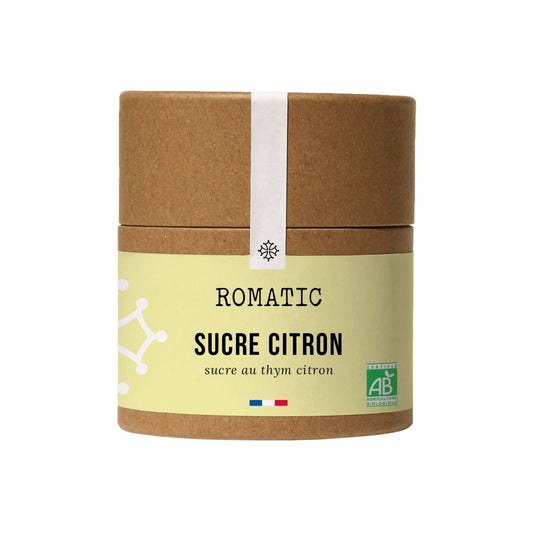 Sucre Citron – Sucre bio au Thym citron – boîte fermée
